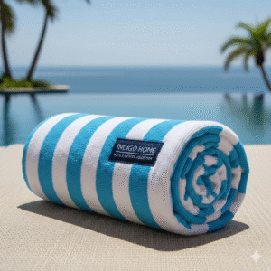 Blue Striped Pool Towel